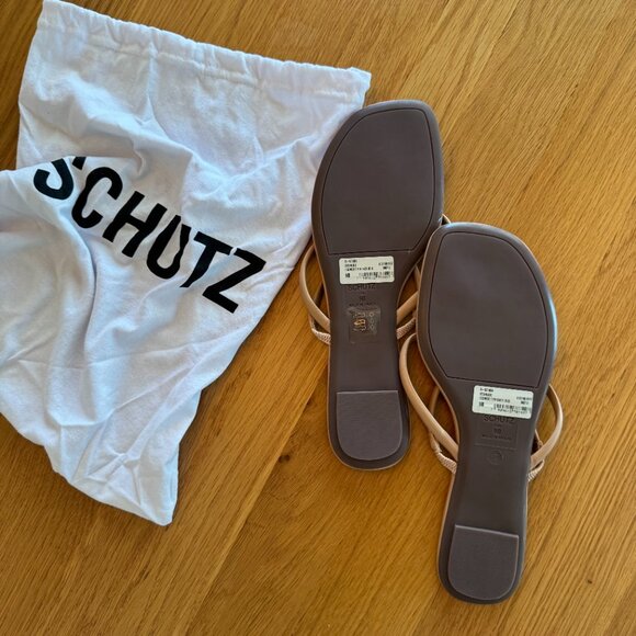 Schutz Sitara Leather Sandal in Honey Beige - Picture 2 of 4